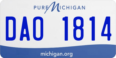 MI license plate DAO1814