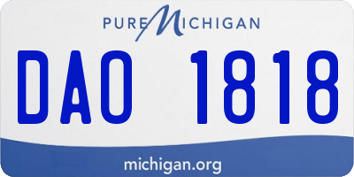 MI license plate DAO1818