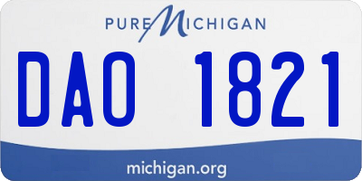MI license plate DAO1821