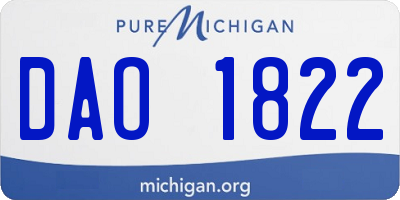 MI license plate DAO1822