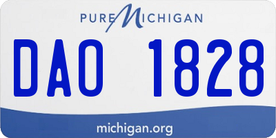 MI license plate DAO1828