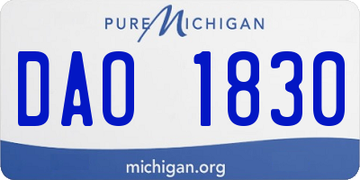 MI license plate DAO1830