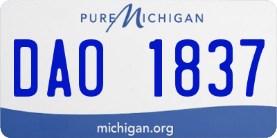 MI license plate DAO1837