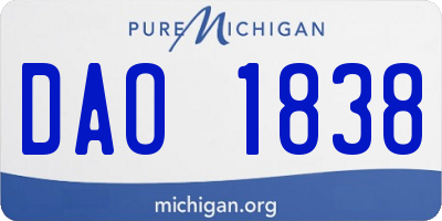 MI license plate DAO1838