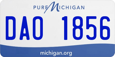 MI license plate DAO1856