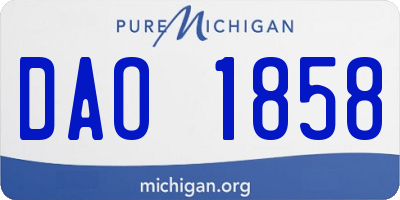 MI license plate DAO1858