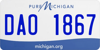 MI license plate DAO1867
