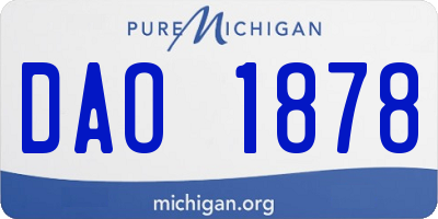 MI license plate DAO1878