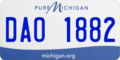 MI license plate DAO1882