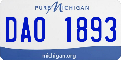 MI license plate DAO1893