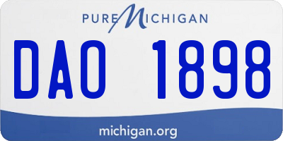MI license plate DAO1898