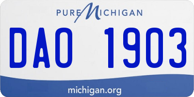 MI license plate DAO1903