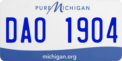MI license plate DAO1904