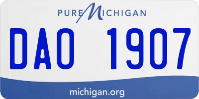 MI license plate DAO1907