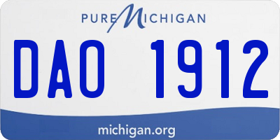 MI license plate DAO1912
