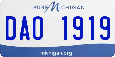 MI license plate DAO1919
