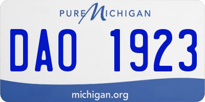 MI license plate DAO1923