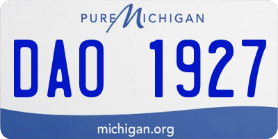 MI license plate DAO1927