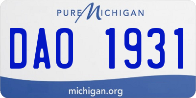 MI license plate DAO1931