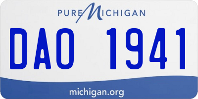 MI license plate DAO1941