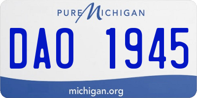 MI license plate DAO1945