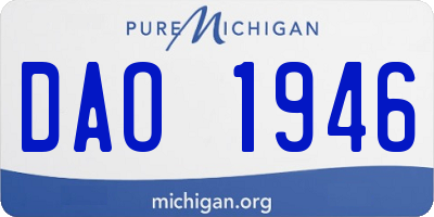 MI license plate DAO1946