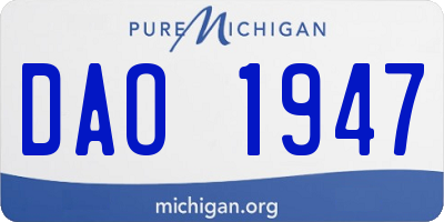 MI license plate DAO1947