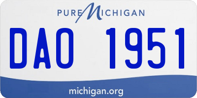 MI license plate DAO1951