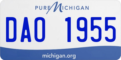 MI license plate DAO1955