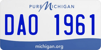 MI license plate DAO1961