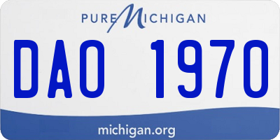 MI license plate DAO1970