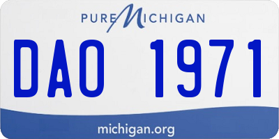 MI license plate DAO1971