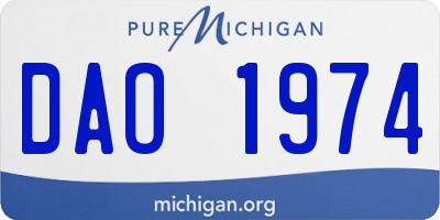 MI license plate DAO1974