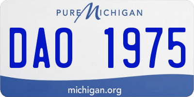 MI license plate DAO1975