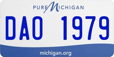 MI license plate DAO1979