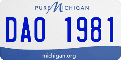 MI license plate DAO1981