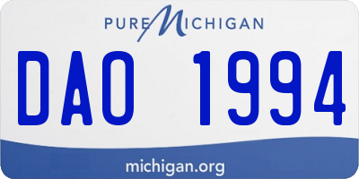 MI license plate DAO1994
