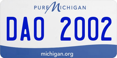 MI license plate DAO2002
