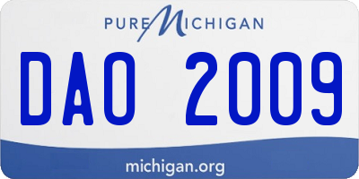 MI license plate DAO2009