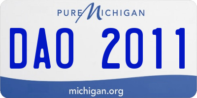 MI license plate DAO2011