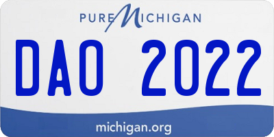 MI license plate DAO2022