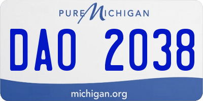 MI license plate DAO2038
