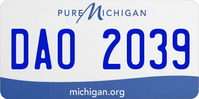 MI license plate DAO2039