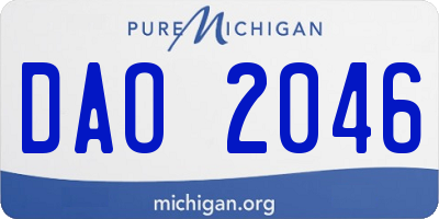 MI license plate DAO2046