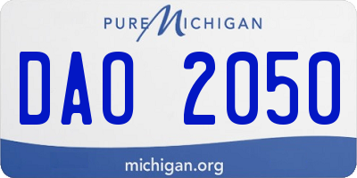 MI license plate DAO2050