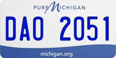 MI license plate DAO2051