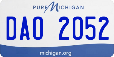 MI license plate DAO2052