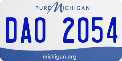 MI license plate DAO2054