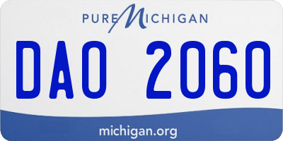 MI license plate DAO2060