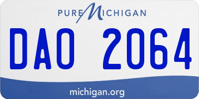 MI license plate DAO2064